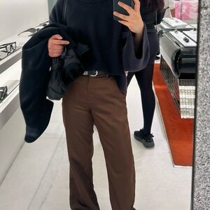 The Frankie Shop Silk Pants in Brown